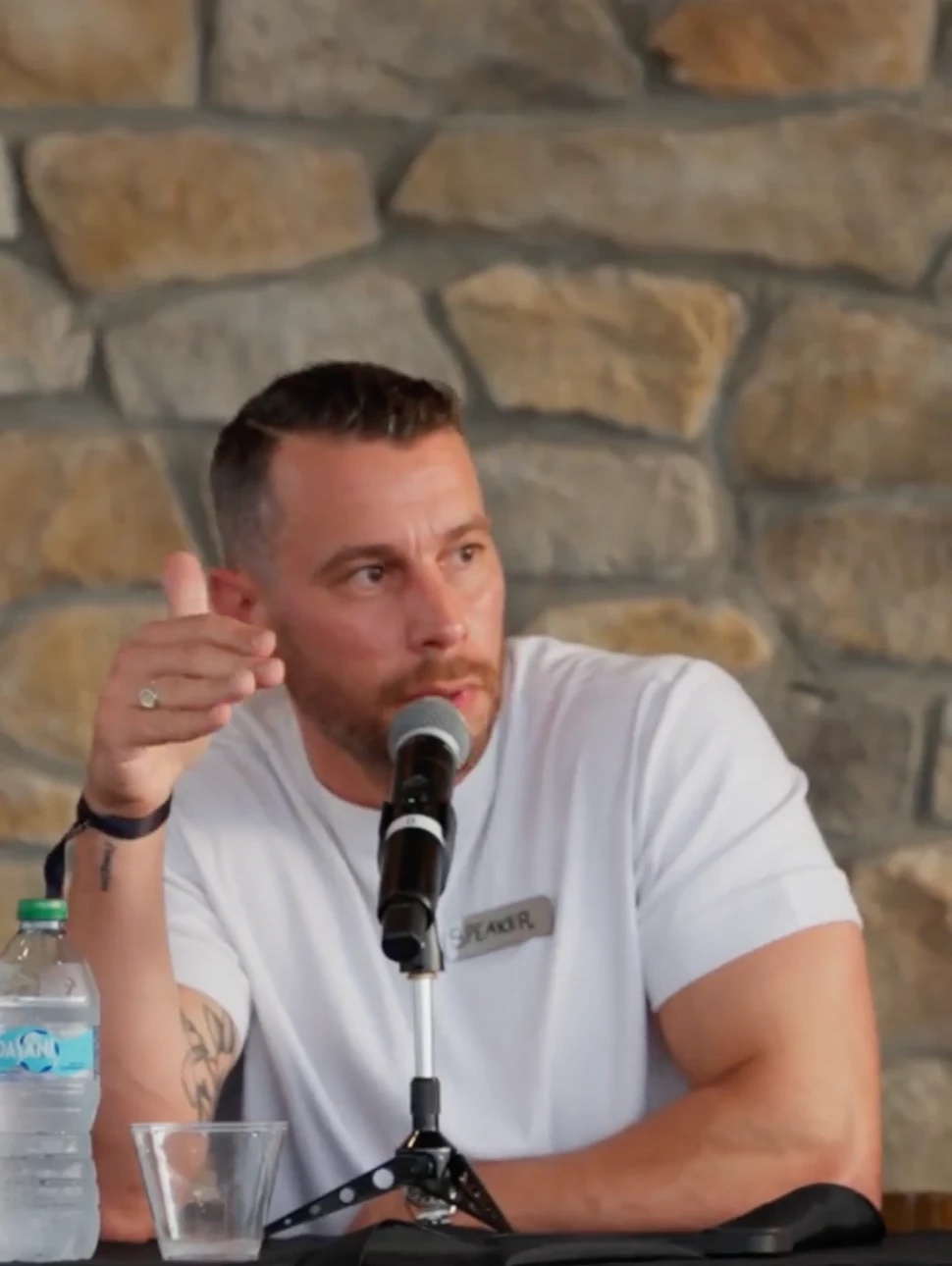 Drew speaking on a panel