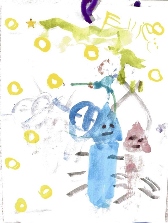 Watercolor painting signed by Ellie
